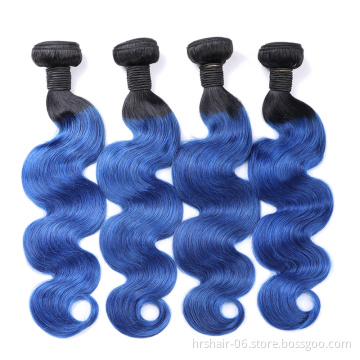 hair extension products Brazilian virgin hair 1b-blue body wave, straight 10A bundles